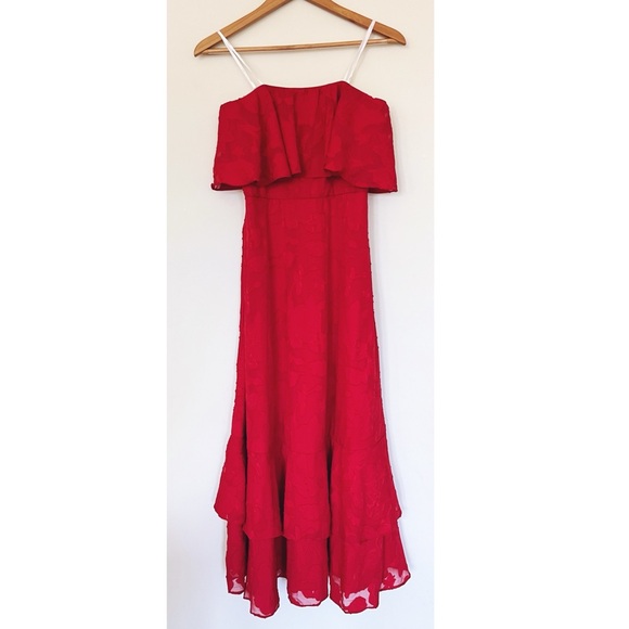 Lulu's Red Sleeveless High Low Dress - Picture 1 of 7